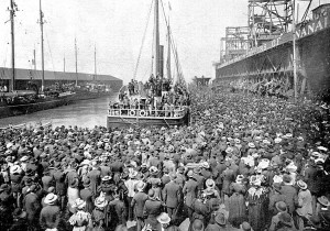  Excelsior leaving San Francisco July 27, 1897 with first load of gold seekers