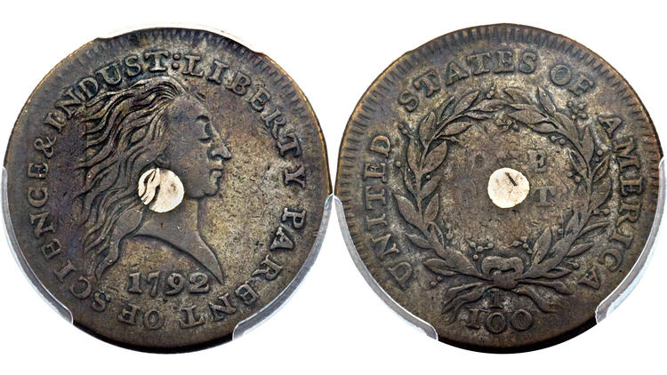Silver Center Cent. Image courtesy of Heritage Auctions