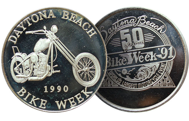 Vintage Daytona Bike Week Silver Rounds