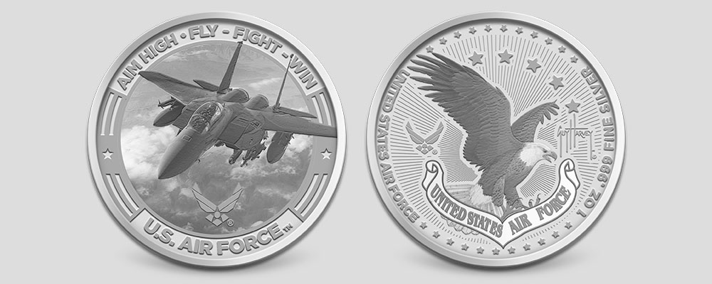 1 oz Guy Harvey Air Force Silver Round