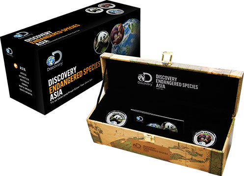 2017 Discovery Channel Endangered Species Asia 2 Coin Proof Silver Set - Niue $2 (3 Oz Pure Silver)