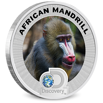 2016 Discovery Channel Africa Silver Coin Mandrill