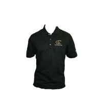 gold thread logo golf shirt