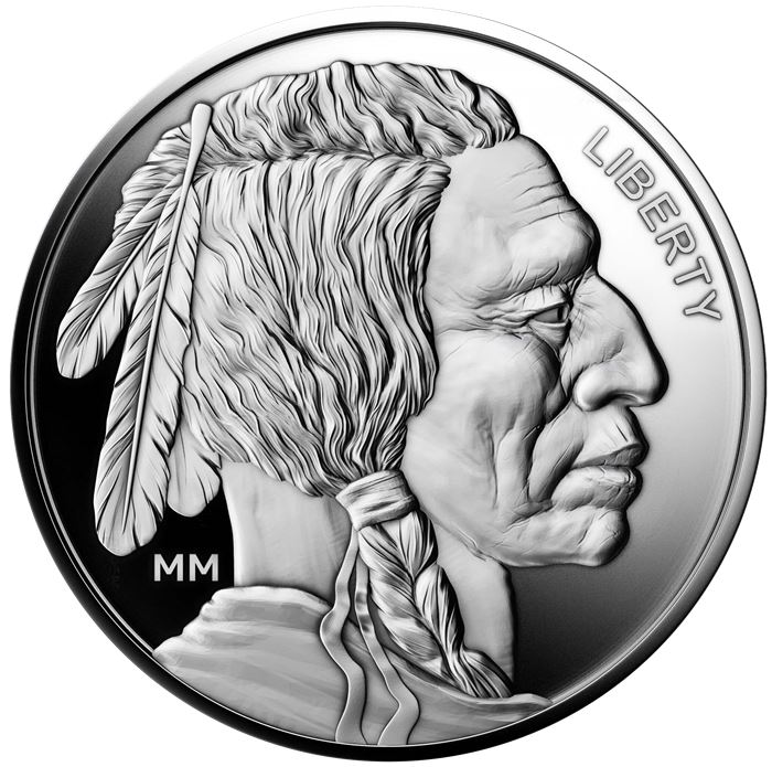 999 Pure 31.1 Grams - 1 Oz SILVER Indian Buffallo Head Coin - 1-PURE_SILVER_1_OZ  in 31.100 Grams