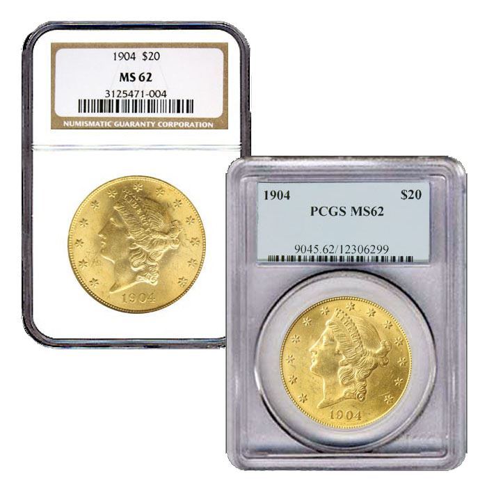 $20 Gold Liberty Double Eagle - (NGC/PCGS MS-62) - Random Date