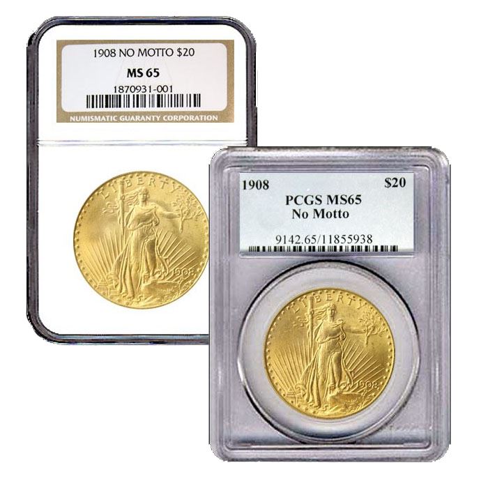 20 St. Gaudens Gold Double Eagle NGC PCGS MS 65