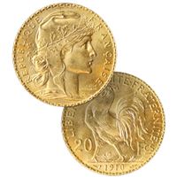 gold french franc rooster gold