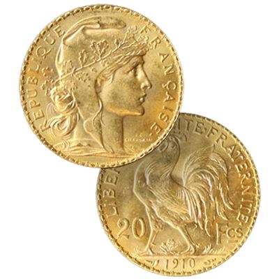 gold french franc rooster gold