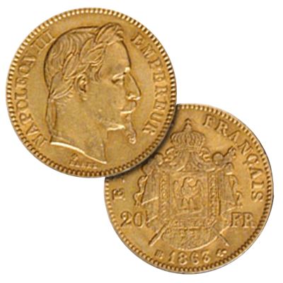 gold french francs napoleon gold