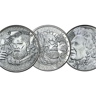 silver round various designs pure
