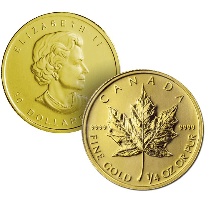 Random Date 1/4 Oz Canadian Gold Maple Leaf Bullion Coins