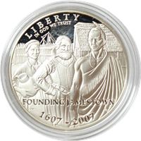 jamestown anniversary commemorative silver dollar