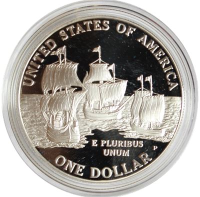 jamestown anniversary commemorative silver dollar