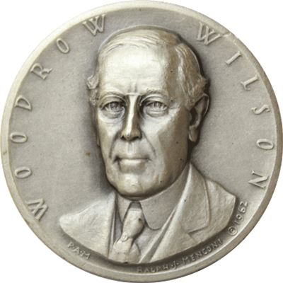 woodrow wilson presidential silver art