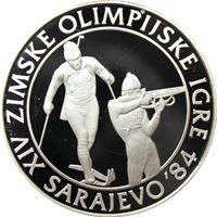 yugoslavia winter olympics proof silver