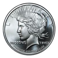 silver round peace dollar design