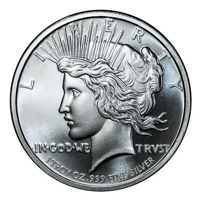 Liberty .999 Pure Copper Coin 1oz Peace Dollar