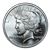 silver round peace dollar design