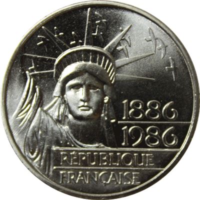 france franc silver statue liberty