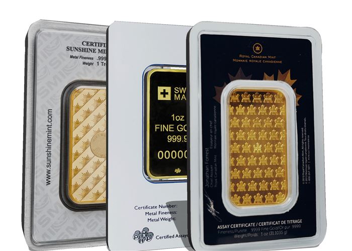 1 oz COMEX Approved Gold Bar With Assay Certificate .9999 Fine