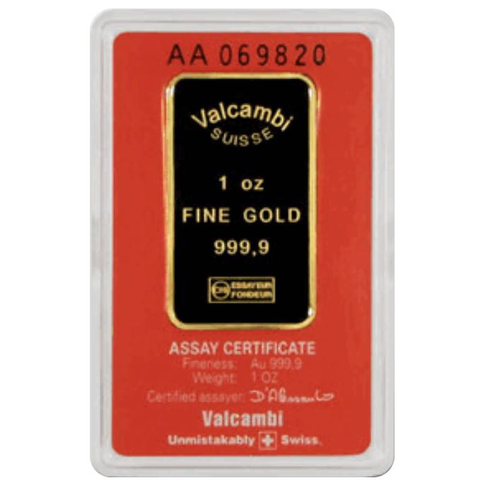 1 oz COMEX Approved Gold Bar With Assay Certificate .9999 Fine