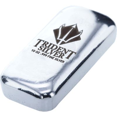 poured silver bar trident silver