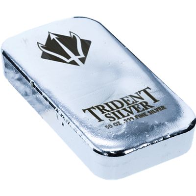 poured silver bar trident silver