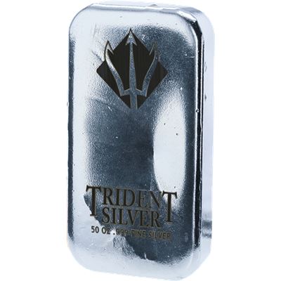 poured silver bar trident silver