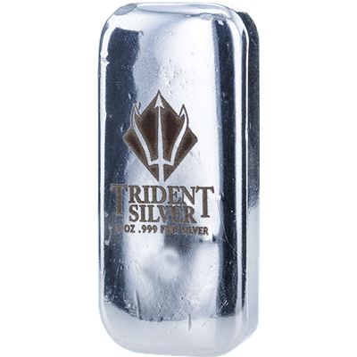 poured silver bar trident silver