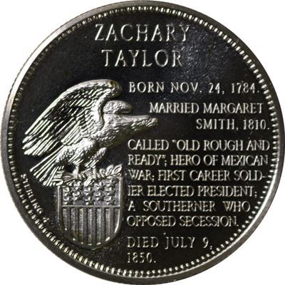 zachary taylor proof sterling silver
