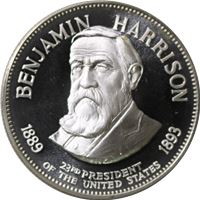 benjamin harrison proof sterling silver