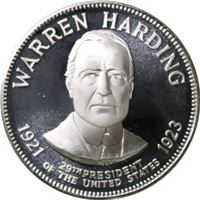 warren harding proof sterling silver
