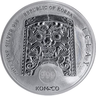 2017 South Korea 1 oz Silver 1 Clay Chiwoo Cheonwang