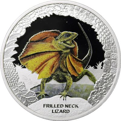 perth mint frilled neck lizard