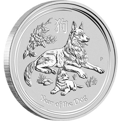 australia silver dog lunar coin