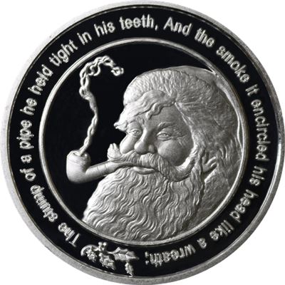 santa claus merry christmas silver