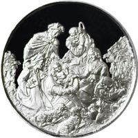 nativity scene merry christmas silver