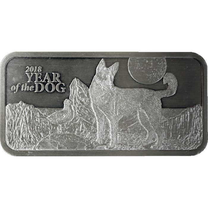 2018 10 oz Lunar Year Of The Dog Silver Bar | Gainesville
