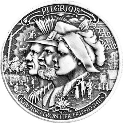 frontiers silver round pilgrims antique