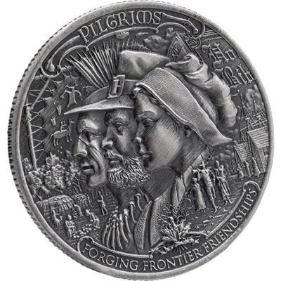 frontiers silver round pilgrims antique