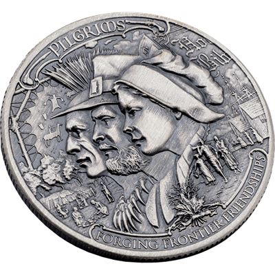 frontiers silver round pilgrims antique