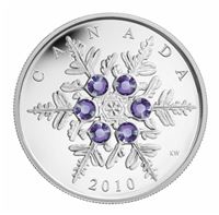 canada holiday snowflake proof silver