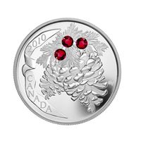 canada holiday pinecone proof silver