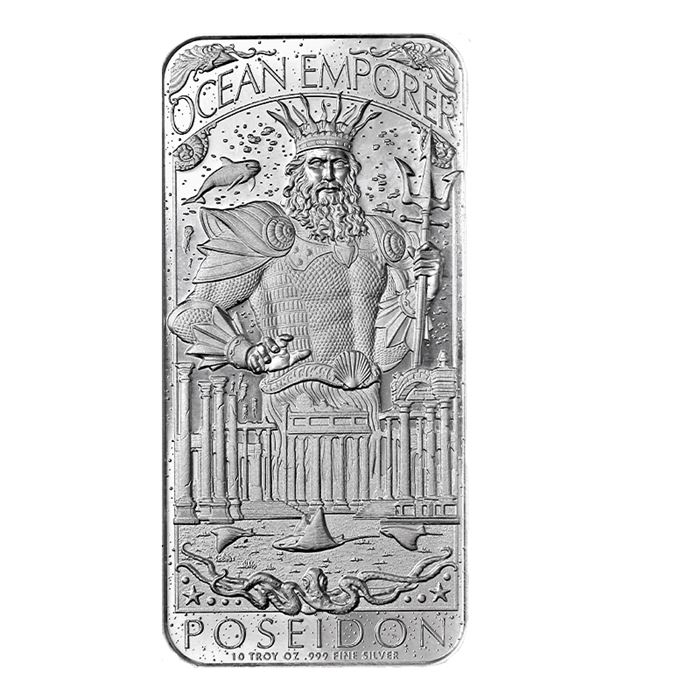 10 Troy oz. Prooflike 99.9% Silver Bar with Morgan Dollar Design