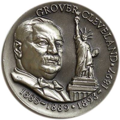 grover cleveland sterling silver round