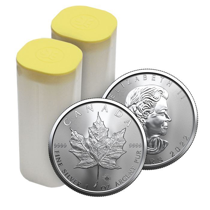 2022 1 oz Canadian Silver Maple Leaf - Roll Of 25 Coins (BU)