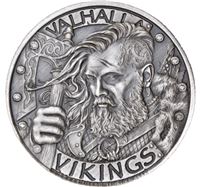 vikings silver round antique finish