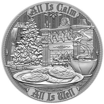 santa claus silver round fine