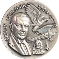calvin coolidge high relief sterling