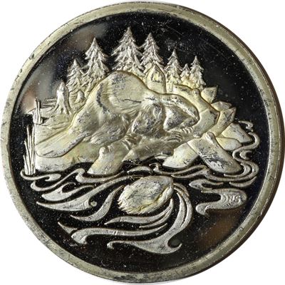 beaver proof sterling silver coin